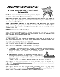 adventures in science! - Evanston/Skokie School District 65
