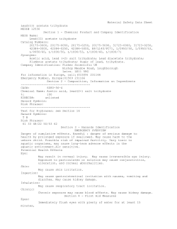 Material Safety Data Sheet Lead(II) acetate trihydrate MSDS# 12530