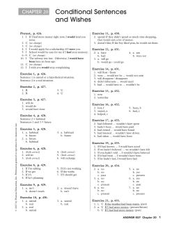 Conditional Sentences and Wishes