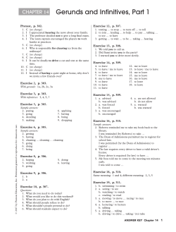 Gerunds and Infinitives, Part 1