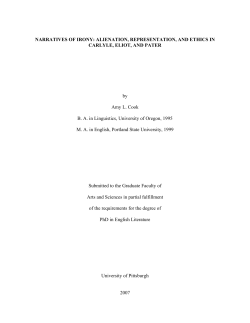 NARRATIVES OF IRONY: ALIENATION, REPRESENTATION, AND