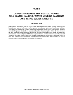 part iii design standards for bottled water, bulk
