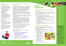 In this issue&hellip; Food Safety Risks from Raw and Lightly Cooked