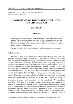 proposition of stochastic postulates for chain indices