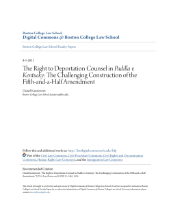 The Right to Deportation Counsel in Padilla v. Kentucky