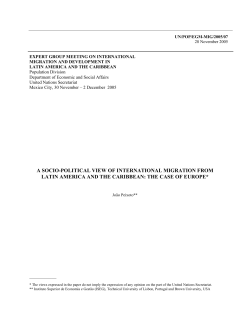A SOCIO-POLITICAL VIEW OF INTERNATIONAL MIGRATION
