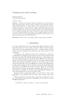 Thinking about global warming