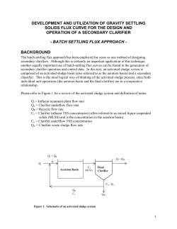 development and utilization of gravity settling solids flux curve for the