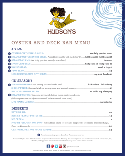 oyster and deck bar menu - Hudson`s Seafood House on the Docks