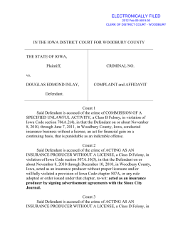 IN THE IOWA DISTRICT COURT FOR
