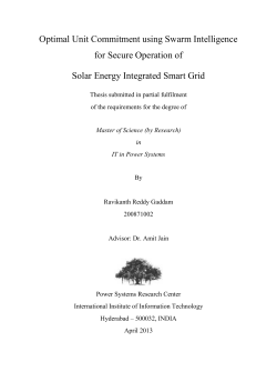 Optimal Unit Commitment using Swarm Intelligence