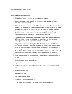 Guidance for Measurement of Shear Laboratory Based