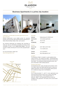 Business Apartments in a prime city location