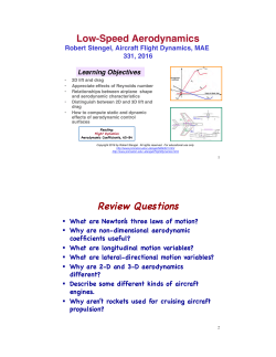 3. Low-Speed Aerodynamics
