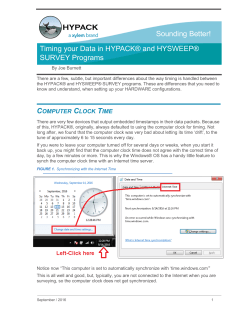 Timing your Data in HYPACK&reg; and HYSWEEP&reg; SURVEY Programs