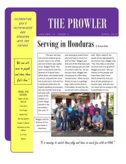 Serving in Honduras By Brianna Butler