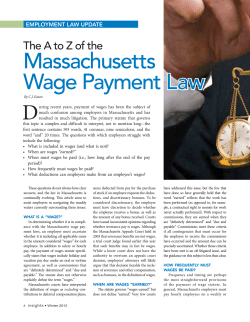 The A to Z of the Massachusetts Wage Payment Law