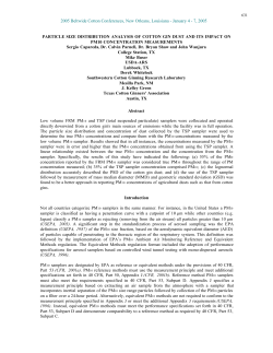 2005: Particle Size Distribution Analysis of Cotton Gin Dust and Its