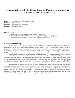 Assessment of a laundry facility and design specifications for