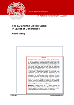 The EU and the Libyan Crisis: In Quest of Coherence?
