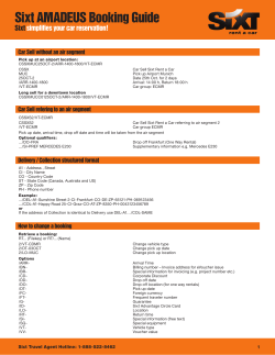 Sixt AMADEUS Booking Guide