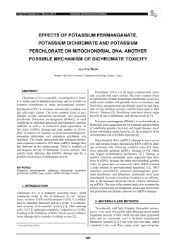 effects of potassium permanganate, potassium dichromate and