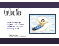 An Oral Language Program that Teaches Idioms and Explains How