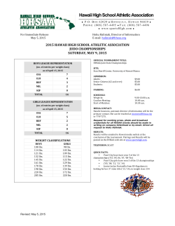 Official Press Release - Hawaii High School Athletic Association