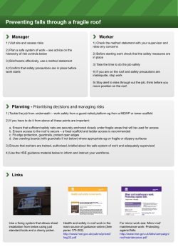 Fall through a fragile roof