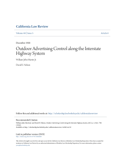 Outdoor Advertising Control along the Interstate Highway System