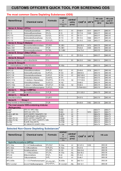 CUSTOMS OFFICER`S QUICK TOOL FOR SCREENING ODS