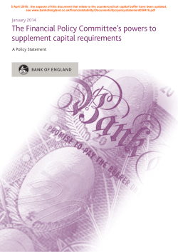 The Financial Policy Committee`s powers to
