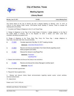 Most Recent - City of Sachse