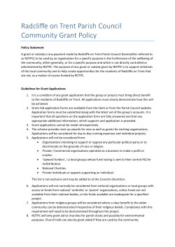 Radcliffe on Trent Parish Council Community Grant Policy