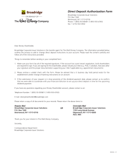 Direct Deposit Authorization Form - Shareholders