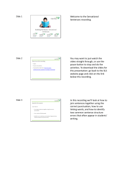 the Sensational Sentences recording. You may want to just watch