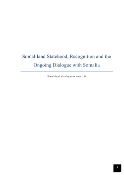 Somaliland Statehood, Recognition and the Ongoing Dialogue with
