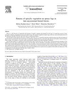 Patterns of epixylic vegetation on spruce logs in late