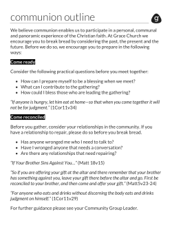 Communion Guide Card - Grace Church Exeter