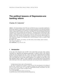 The political lessons of Depression-era banking