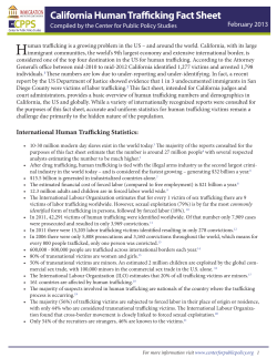 California Human Trafficking Fact Sheet