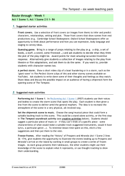 The Tempest &ndash; six week teaching pack