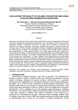 evaluating the quality of islamic civilization and asian