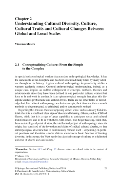 Understanding Cultural Diversity. Culture, Cultural Traits and