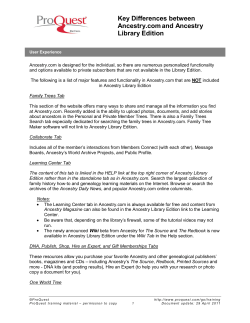 Key Differences between Ancestry.com and Ancestry Library Edition