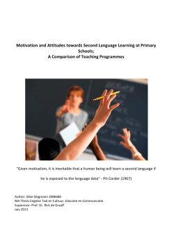 Motivation and Attitudes towards Second Language Learning at