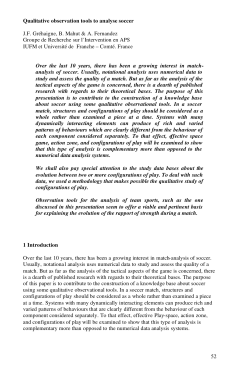 Qualitative observation tools to analyse soccer