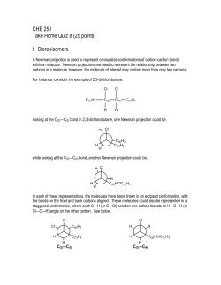 CHE 251 Take Home Quiz 8 (25 points) I. Stereoisomers