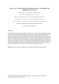 1 WITH A LOT OF HELP FROM MY FRIENDS: SOCIAL NETWORKS