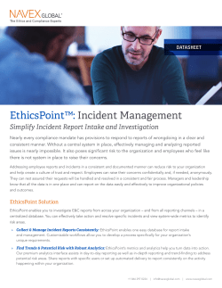 EthicsPoint&trade;: Incident Management